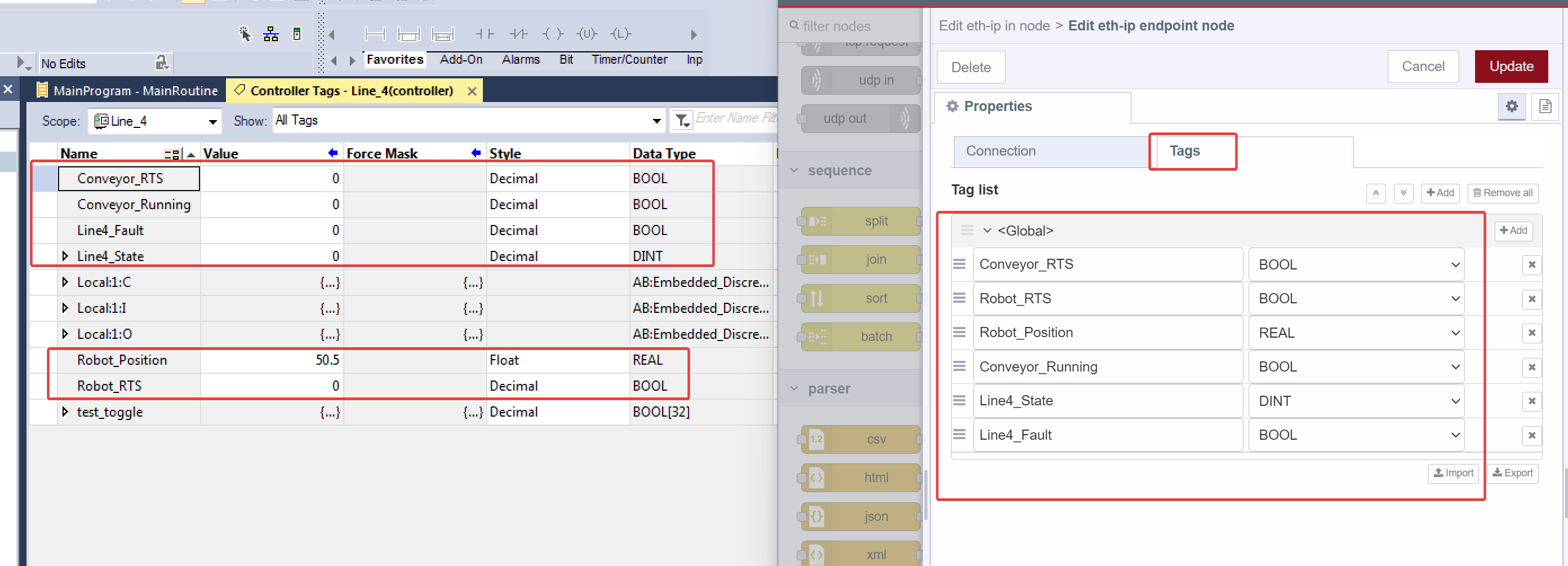 Screenshot showing eth-ip Endpoint Tags "Screenshot showing eth-ip Endpoint Tags"